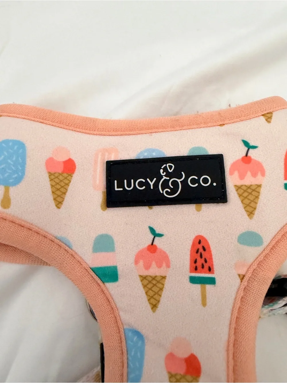 Pink Ice Cream and polkadot reversible Print Dog Harness